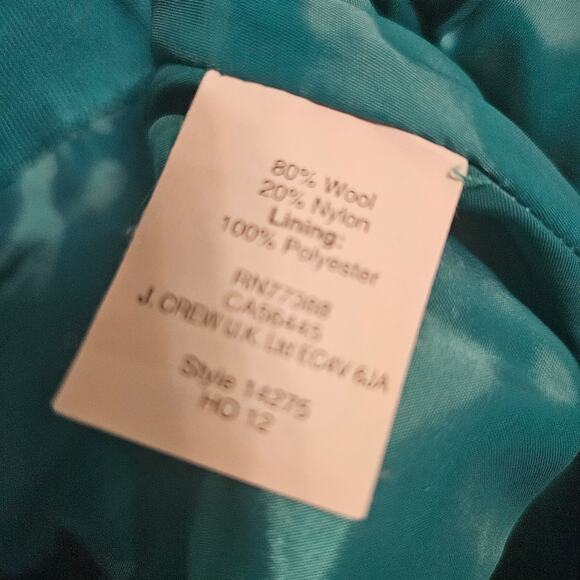 J Crew Wool Blend Teal Mini Skirt Sz O - Picture 11 of 13